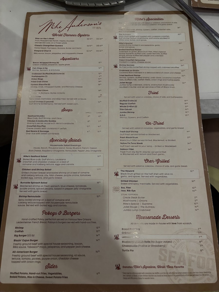 Mike Anderson's - Gonzales Menu - Image 5